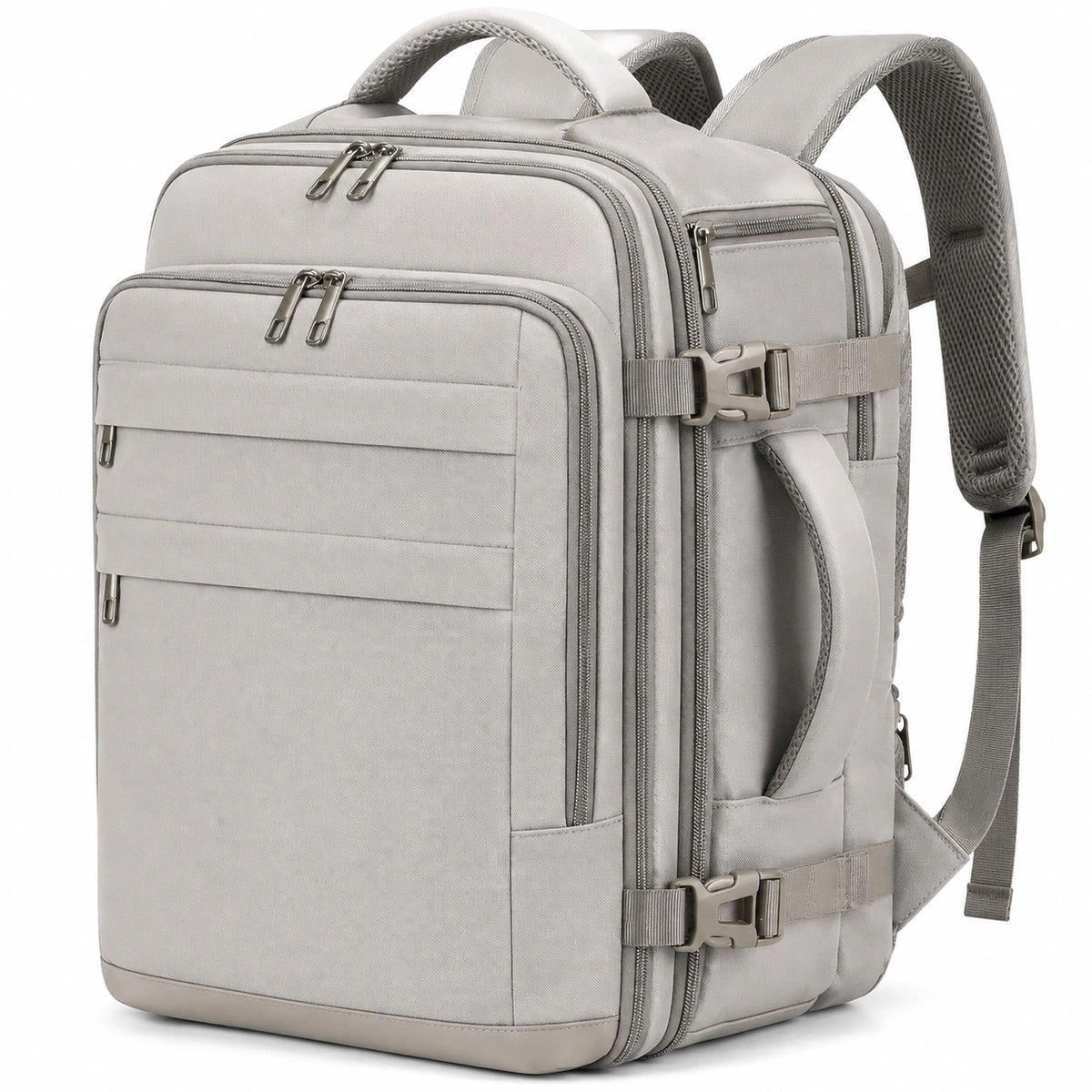 Zaino da viaggio 45 x 30 x 20 cm in tessuto grigio con scomparti multipli