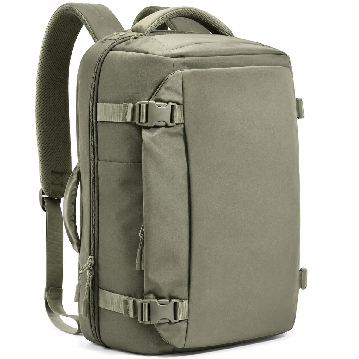Zaino da viaggio 45 x 30 x 20 cm in poliestere verde oliva con apertura a valigia